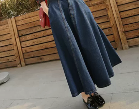 长裙女春装2019新款韩版学生牛仔半身裙中...