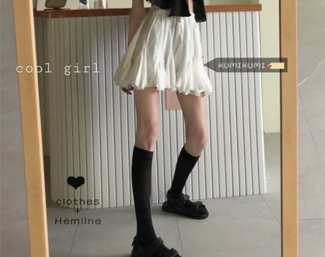 白色显瘦蓬蓬裙A字裙女装短裙夏季韩版百褶裙...