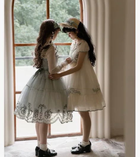 玻璃纸之夜幽谷风铃刺绣JSK绿色m码+顶夹...