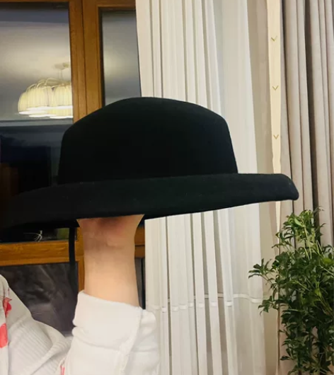 羊毛小檐礼帽 ，九新 包邮 戴一次 ，小檐...