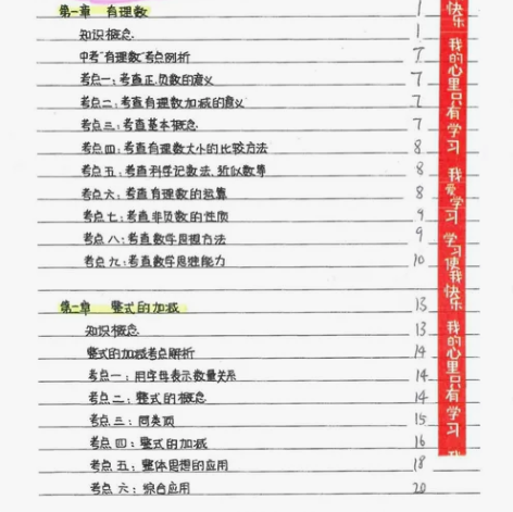 初中数学笔记，中考数学笔记，内含初中三年的...