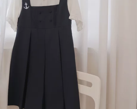 湫奈社原创刺绣JK卡奶裙/小奈 学院风夏新...