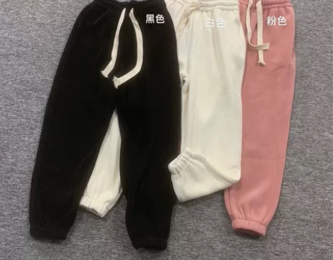 马吉拉加绒粉色卫裤一条过冬 M码90～11...