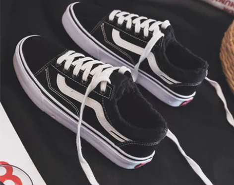 帆布鞋 男鞋帆布鞋秋冬黑色加绒男低帮棉鞋2...