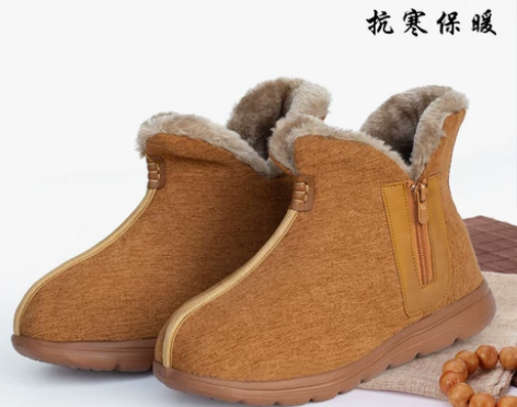 紫忧花僧鞋冬季加绒棉鞋僧人和尚鞋保暖厚底防...