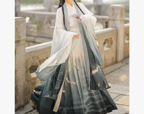 滕王阁汉服女正品原创中国风晋制白菜全套齐腰...