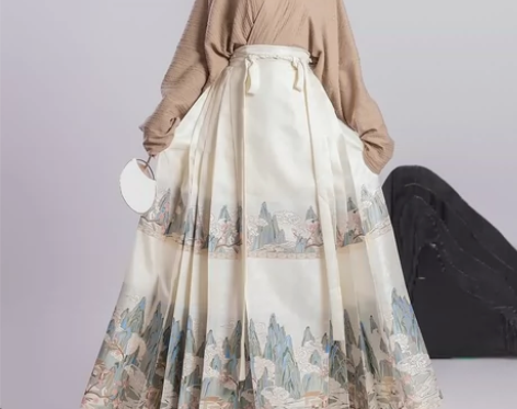 五五年原创明制汉服[千里江山]改良飞机袖新...