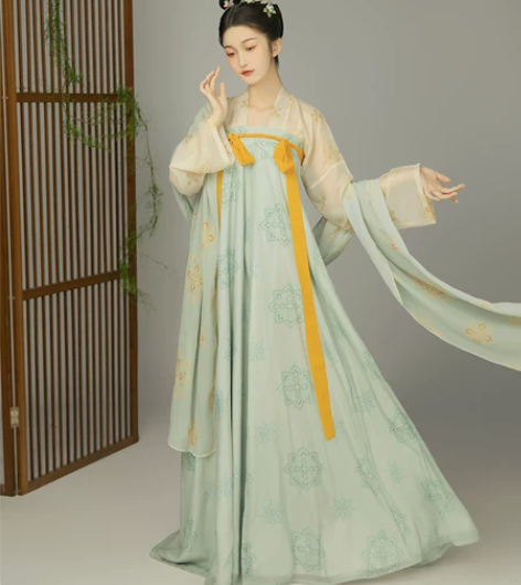 柒邑【忆长安】汉服女原创唐风齐胸衫裙复原印...