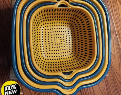 亏 本包邮双层塑料沥水篮洗菜盆6件套洗菜篮...