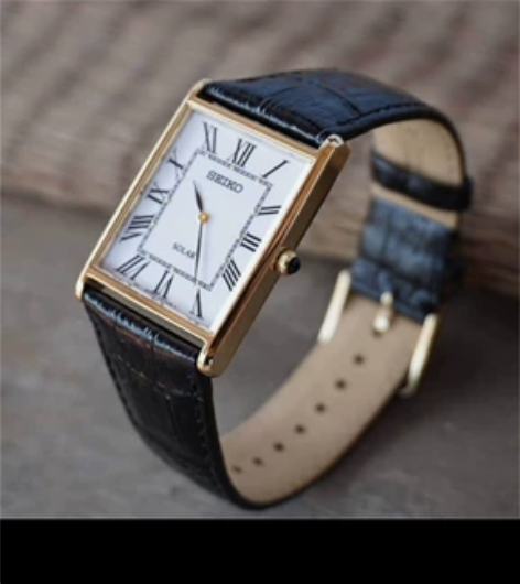 精工SEIKO手表太阳能简约时尚方形皮带腕...