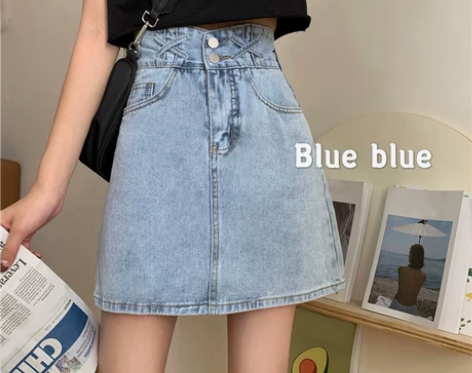 ?高腰牛仔裙a字半身裙女2022年新款夏季...