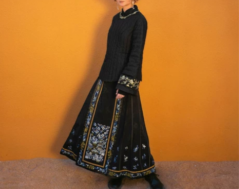 生活在左改良马面裙2023春夏新品国潮风刺...