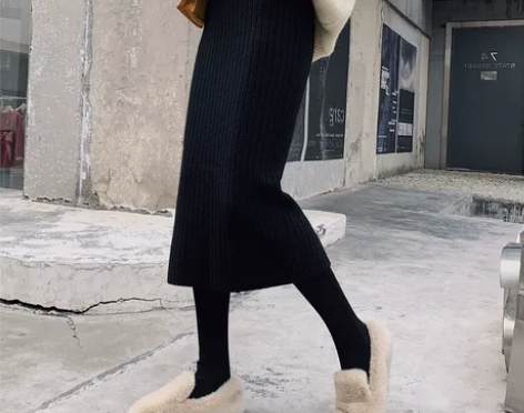 【年货价】中长款针织半身裙一步裙包臀裙女秋...