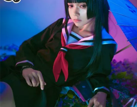 三町目  地狱少女阎魔爱cos 公主切假发...