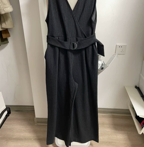 优衣库阔腿裤 连体裤 背带裤 弹力大 宽松...