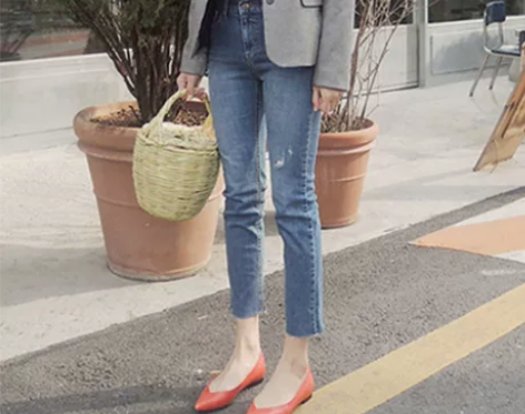 浅蓝直筒牛仔裤子女夏薄款春秋破洞高腰202...
