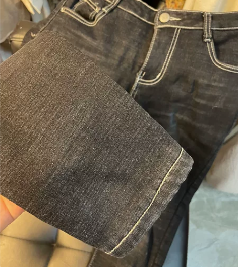 秋冬新款高腰加绒牛仔裤，小脚裤铅笔裤，复古...