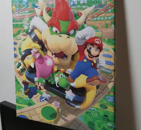 马里奥版画  无框画  油画布材质 木框架...