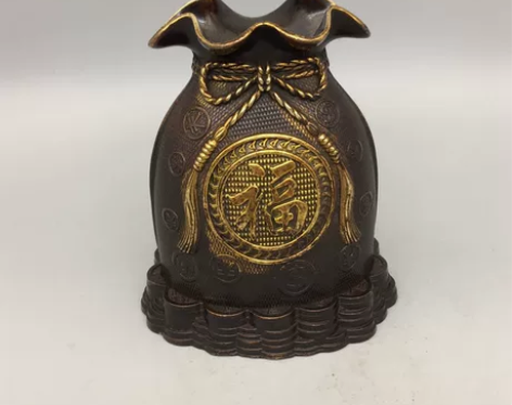 古玩铜器收藏,招财进宝福袋,工艺精湛 ,包...