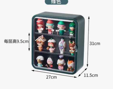 盲盒手办收纳盒公仔玩具亚克力防尘架盒子壁挂...