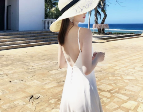 气质沙滩裙女夏2018新款海岛海滩长裙海边...