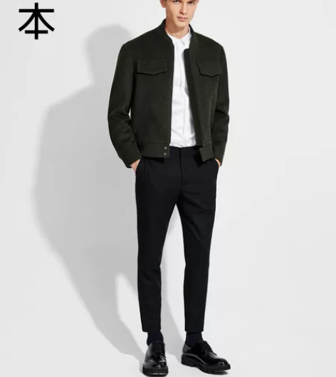 元本秋季九分毛呢西裤男修身小脚休闲直筒宽松...