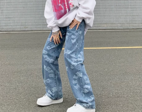 国潮嘻哈设计感小众裤子高街潮ins炸街美式...