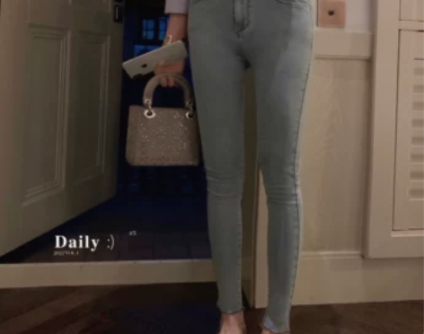 ONCE AGAIN冰氧酷凉感浅蓝牛仔裤女...