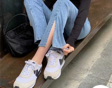 女大学生闲置，开叉弹力牛仔裤子大码女胖mm...