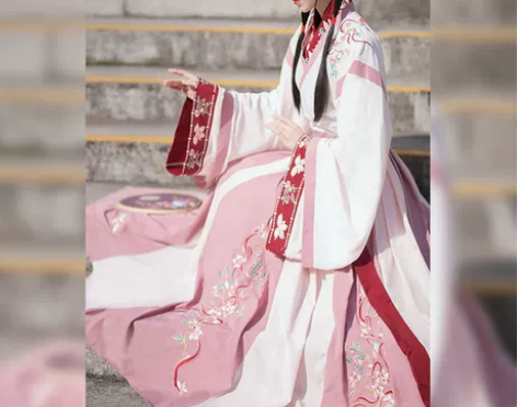 夕瑶赋春樱赠汉服女正品原创全套交领晋制中国...