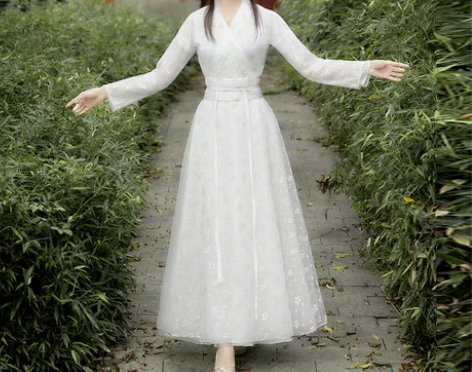 白色汉服女夏季古装原创正品中国风古风超仙气...