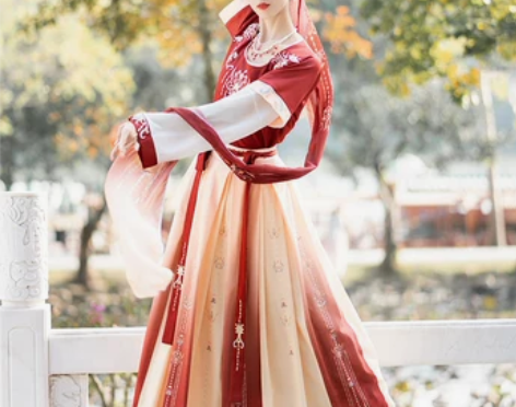 珍缕千禧寻汉服女春季唐制坦领敦煌飞天中国风...