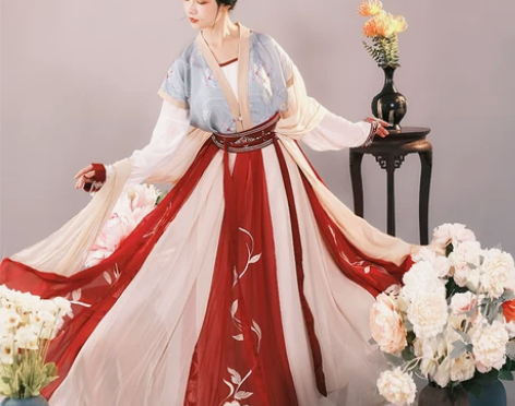 耀春醉芙蓉新款原创汉服唐背子对襟衫十二破交...