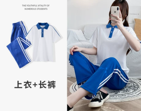 学生蓝白校服套装明星同款演出服抖音小视频学...
