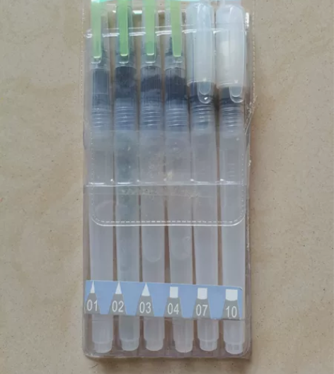 自来水笔套装固体颜料水彩毛笔画笔储水笔学生...