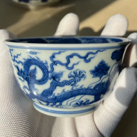 景德镇九境堂柴窑莲花三龙杯 窑主程婕亲工，...