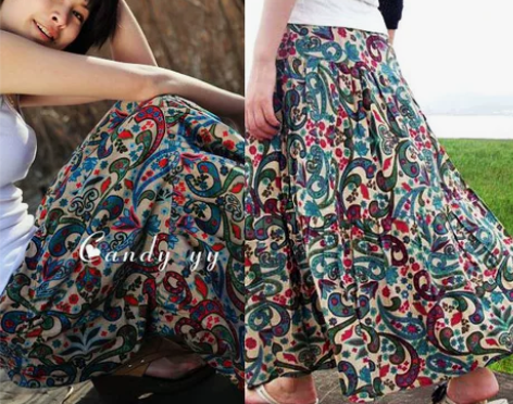 波西米亚长裙半身裙亚麻裙子亚麻长裙抹胸裙大...