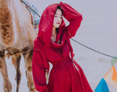 西藏旅游衣服女云南丽江民族风女装海边拍照好...