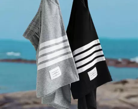 三条杠五分短裤男夏季5分裤宽松休闲运动沙滩...