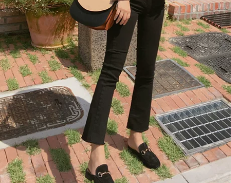 chic微喇叭八分牛仔裤女秋冬新款学生加绒...