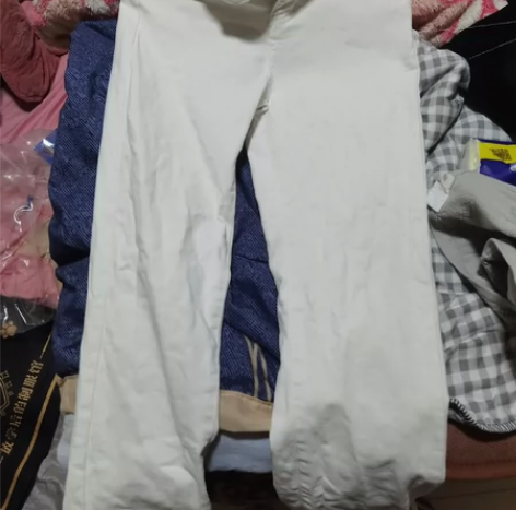 VMZM白色直筒高腰牛仔裤女2022年新款...