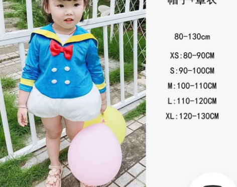 儿童唐老鸭扮演服迪士尼万圣节宝宝Donal...