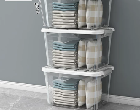 塑料大容量透明收纳箱家用零食玩具储物盒宝宝...