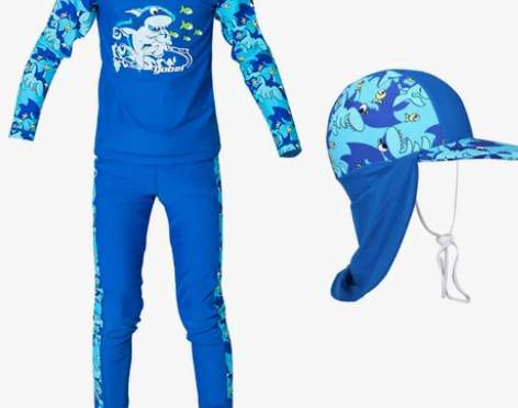 yobel 儿童泳衣裤 分体长袖泳衣泳裤+防晒帽   身高1...