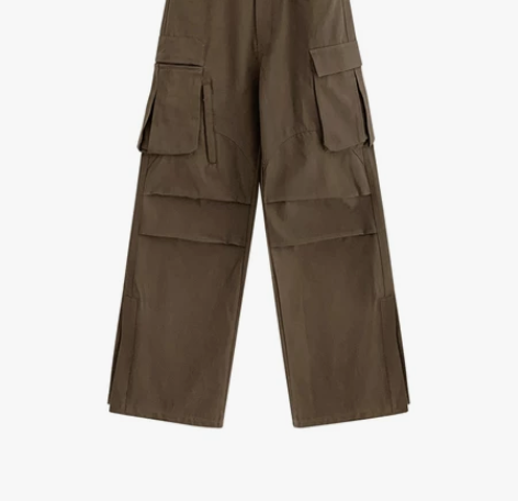 美式复古工装休闲裤2022年夏季高腰宽松阔...