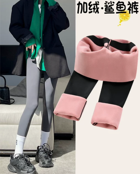 鲨鱼皮打底裤女秋冬加绒鲨鱼裤芭比裤外穿