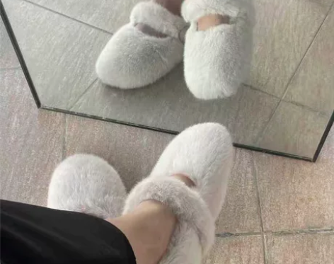 汤姆斯韩版平底毛毛鞋女秋冬外穿玛丽珍鞋新款...