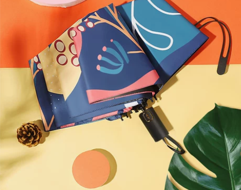 全自动女晴雨伞男折叠大号ins两用复古风防...