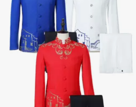 婚服中山装演出服男青年中式正装礼服大码主持...