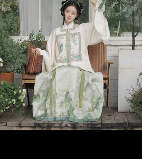 桔屿【晴江观鸭】原创汉服女明制琵琶袖加厚方...